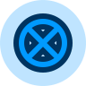 blue circle X